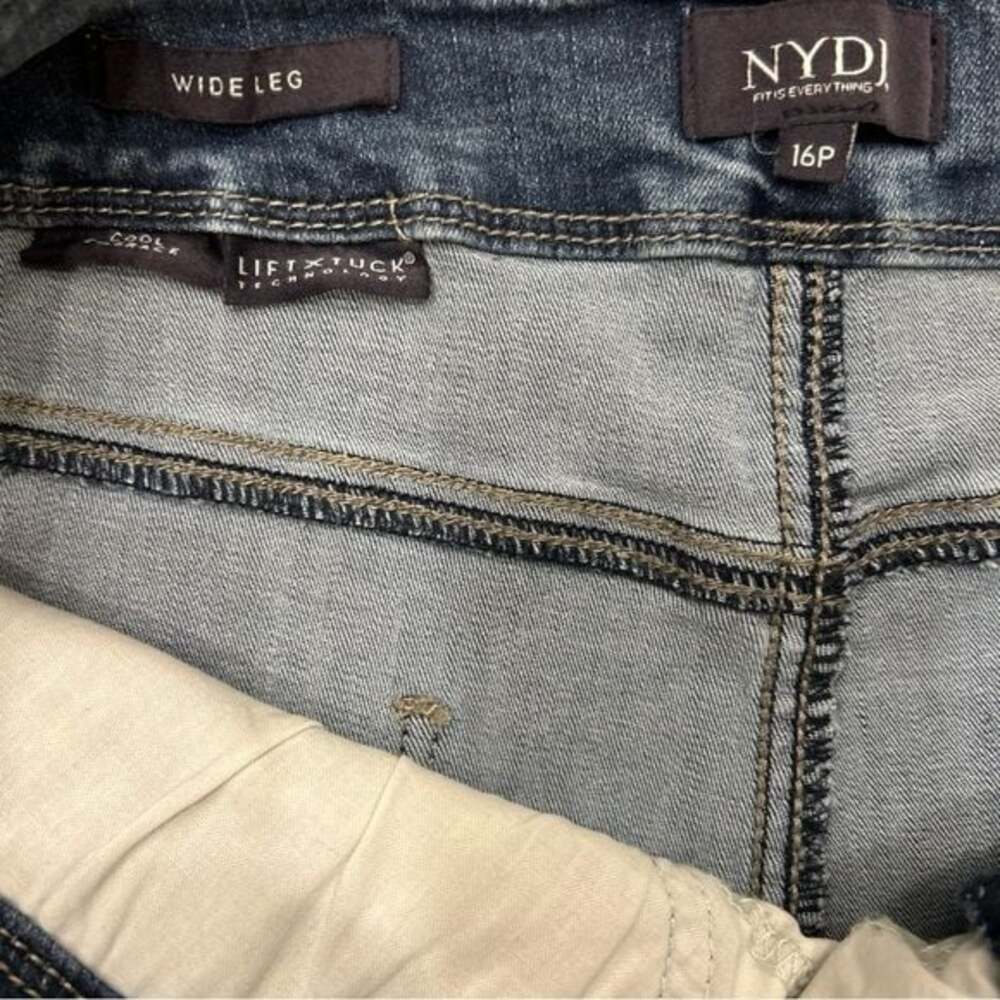 NYDJ HR Major Wide Leg Capri “Fantasy” Jeans Womes 16P Wash Blue Retro - 0010 - Picture 10 of 11
